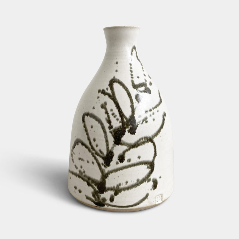 White stoneware bottle