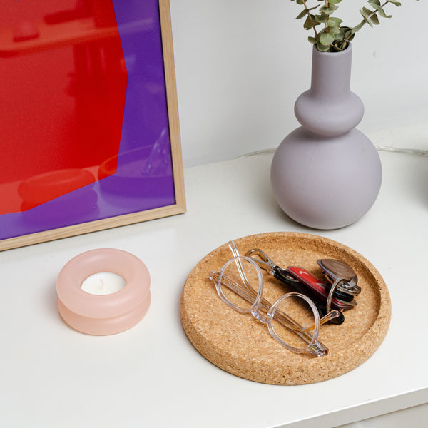 Round cork tray — medium