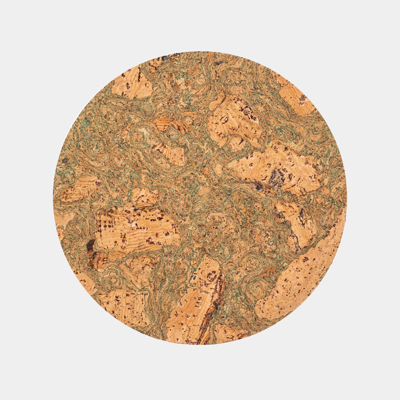 Round Natural Cork Placemat - Green