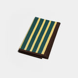 Block stripe napkins — lemon / forest green