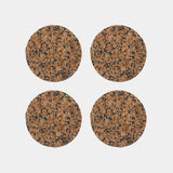 Navy speckled cork coasters — set of 4