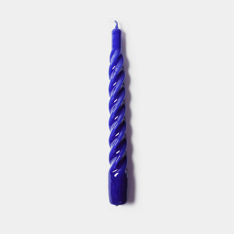 Blue twisted gloss candles — set of 6