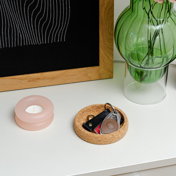 Round cork tray — small