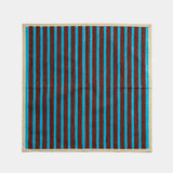 Block stripe napkins — cyan / russet