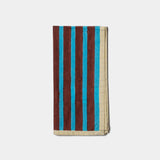 Block stripe napkins — cyan / russet