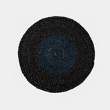 Seagrass Placemats — Black / Blue, set of two