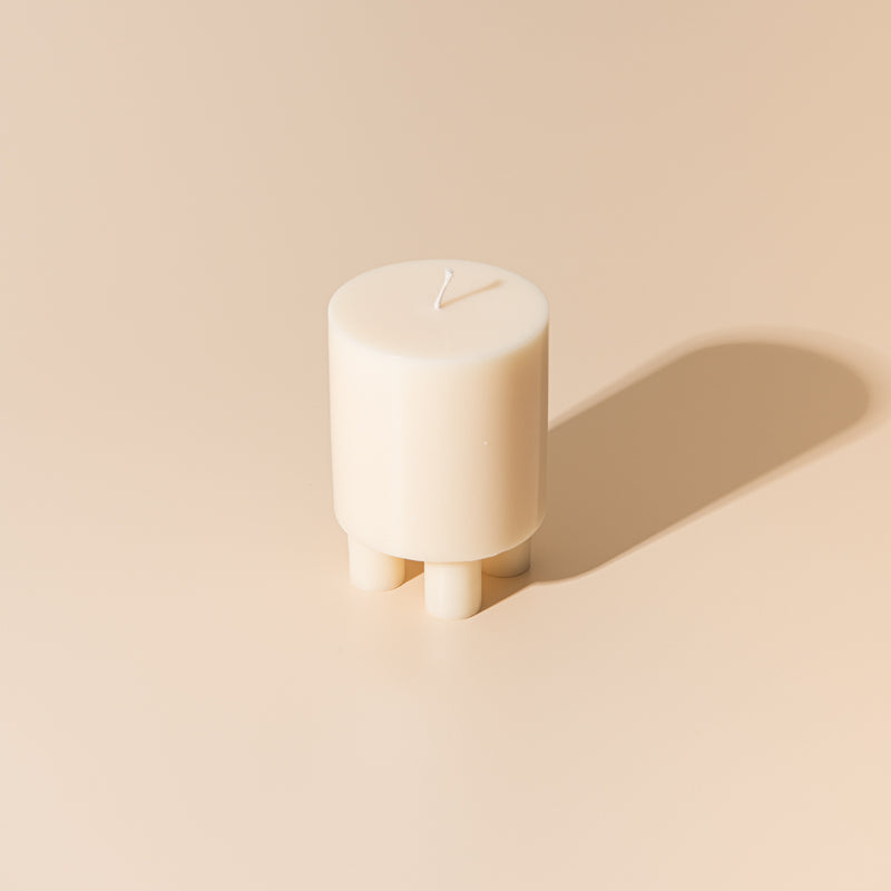 Stack Candle Prop  — pearl white