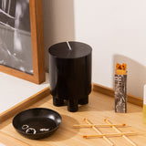 Stack Candle Prop  — obsidian black