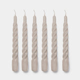 Grey twisted gloss candles — set of 6