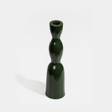 Dark green tall wave candleholder