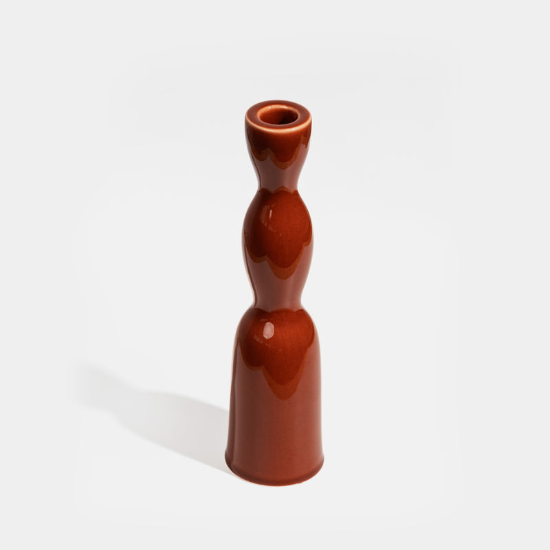 Terracotta tall wave candleholder