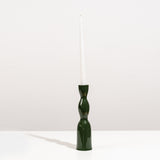 Dark green tall wave candleholder