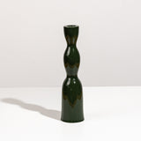 Dark green tall wave candleholder