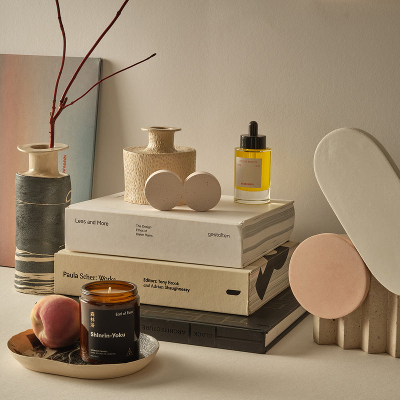 Bud vase No.1 — Peach, taupe and white