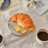 Everyday cake plate in speckled white