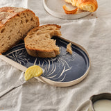 Navy coral serving platter