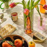 Tall reversible glass vase