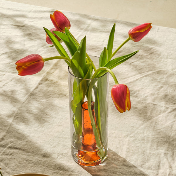 Tall reversible glass vase