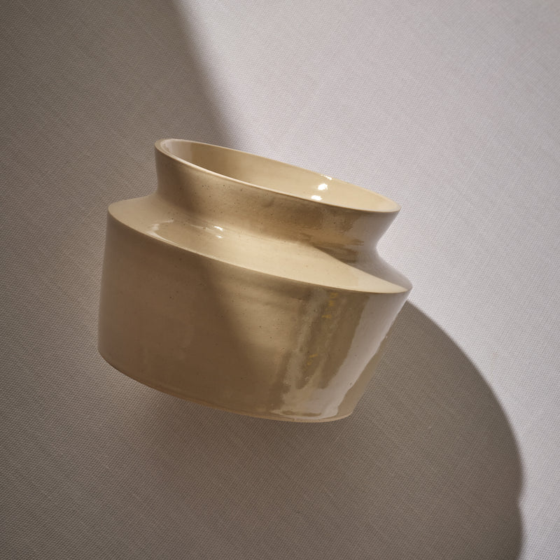 Collared short vase