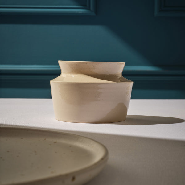Collared short vase
