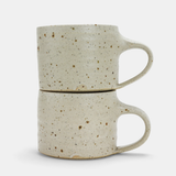 Low Wide Mug - Speckled White