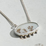 White Dendritic Agate Necklace