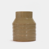 Large striped milk bottle vase | Sand