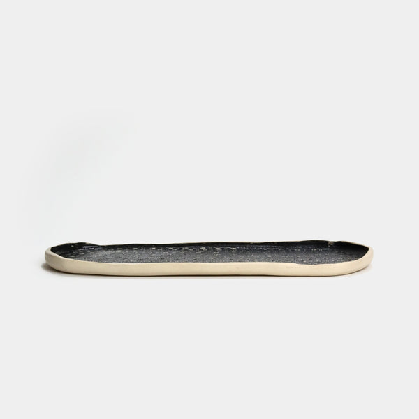 Black etch serving platter