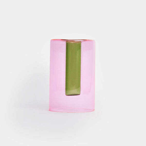 Small reversible glass vase