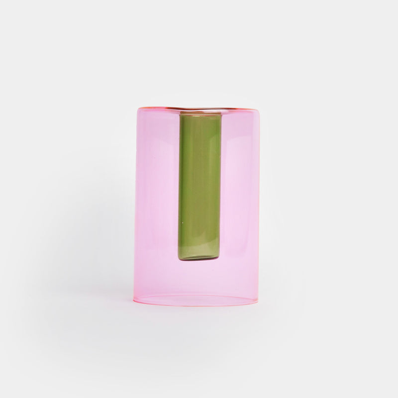 Small reversible glass vase