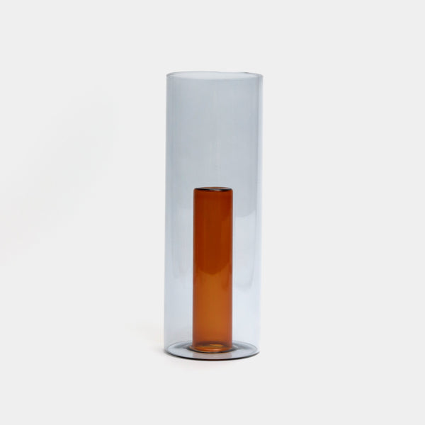 Tall reversible glass vase