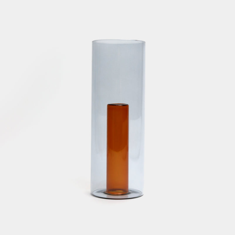 Tall reversible glass vase