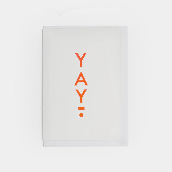 Foil blocked Yay card | Neon Orange on White