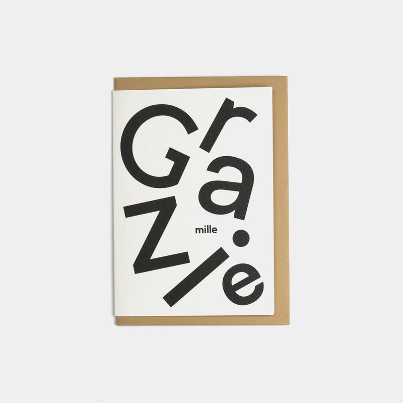 Grazie Mille typographic card