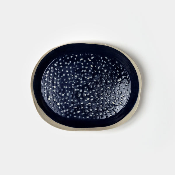 Navy dot plate