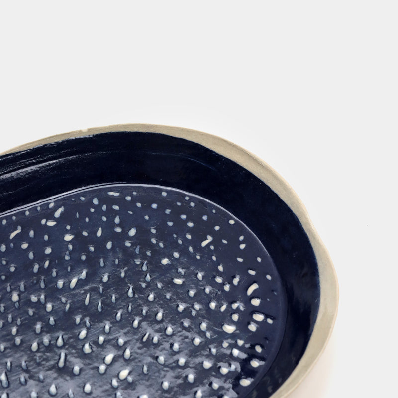 Navy dot plate