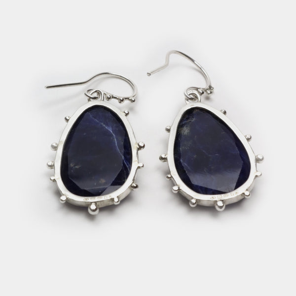 Sodalite drop earrings set in Sterling Silver