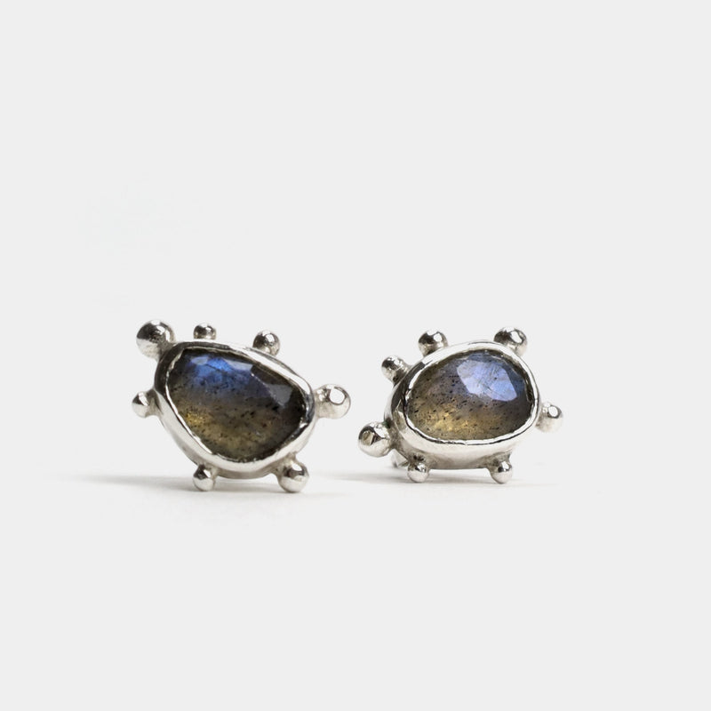 Sterling silver labradorite studs