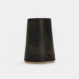 Forest green speckled, angular vase