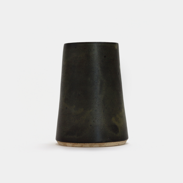 Forest green speckled, angular vase